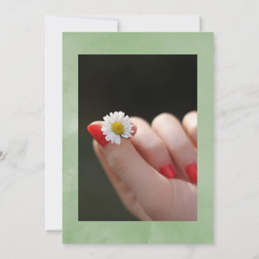 Aquarellgrün Feier des Fotos des Lebens Einladung (Rückseite)