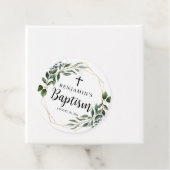 Aquarellgrün Foliage Gold Taufe Tag Geschenkanhänger (Beispiel)