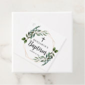 Aquarellgrün Foliage Gold Taufe Tag Geschenkanhänger (Beispiel)