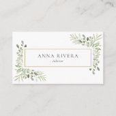 Aquarellgrün Geometrisch Beruflich Visitenkarte (Vorderseite)