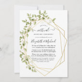 Aquarellgrün Geometrische virtuelle Hochzeit Einladung (Vorderseite)