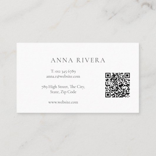 Aquarellgrün Geometrischer QR-Code Visitenkarte (Rückseite)