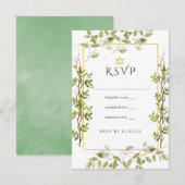 Aquarellgrün Geometrisches Bat Mitzvah RSVP Karte (Vorne/Hinten)