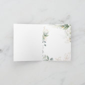 Aquarellgrün, GoldblätterFaltschachtel Dankeschön Dankeskarte (Innenseite)