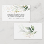 Aquarellgrün & goldgrün Empfang Begleitkarte (Vorne/Hinten)