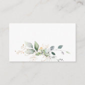 Aquarellgrün & goldgrün Empfang Begleitkarte (Rückseite)