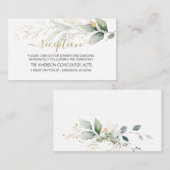 Aquarellgrün & goldgrün Empfang Begleitkarte (Vorne/Hinten)