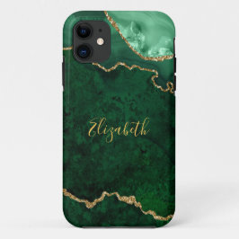 Aquarellgrün Goldmarmor Agate Geode Case-Mate iPhone Hülle