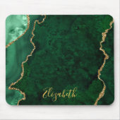 Aquarellgrün Goldmarmor Agate Geode Mousepad (Vorne)