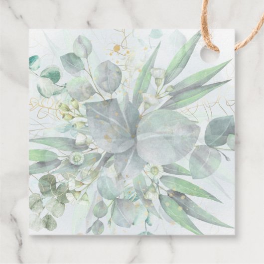 Aquarellgrün | Hochzeit Geschenkanhänger (Rückseite)