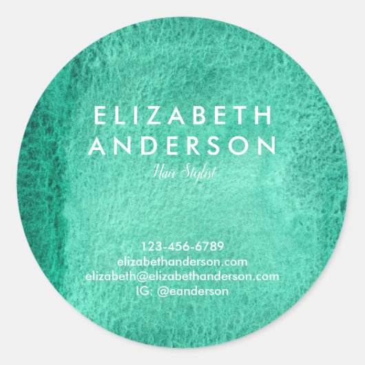 Aquarellgrün Klassischer Rundaufkleber Runder Aufkleber (Vorderseite)
