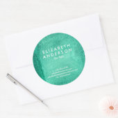Aquarellgrün Klassischer Rundaufkleber Runder Aufkleber (Umschlag)