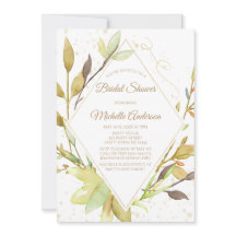 Aquarellgrün Leaf Gold Brautparty