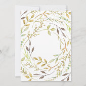 Aquarellgrün Leaf Gold Brautparty Einladung (Rückseite)