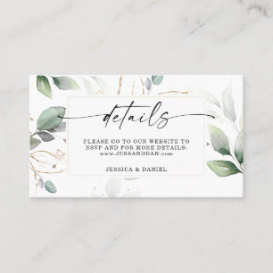 Aquarellgrün mit Details zu Sage und Gold Visitenkarte