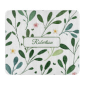 Aquarellgrün mit Namen Schneidebrett (Vorderseite)