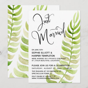 Aquarellgrün nur verheiratet nach Hochzeit Einladung