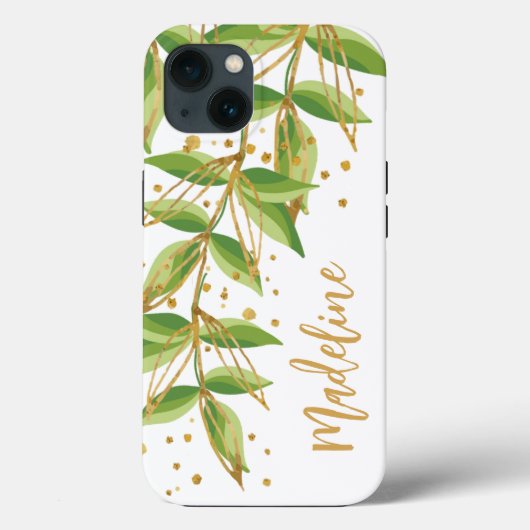 Aquarellgrün Personalisiert Case-Mate iPhone Hülle (Rückseite)