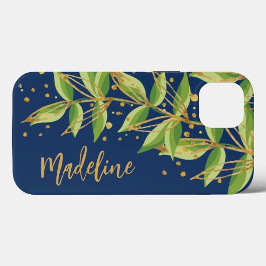 Aquarellgrün Personalisiert Case-Mate iPhone Hülle (Rückseite (Horizontal))