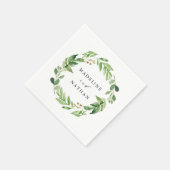 Aquarellgrün | Personalisierte Hochzeit Serviette (Ecke)