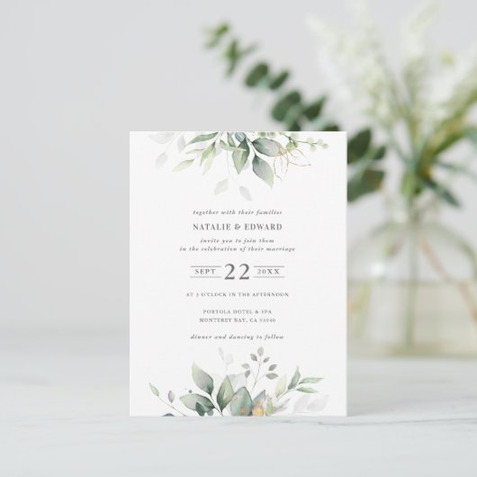 Aquarellgrün Postkarte (Stehend Vorderseite)