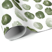 Aquarellgrün Punkte Moderne Weihnachten Geschenkpapier (Rolleneckpunkt)