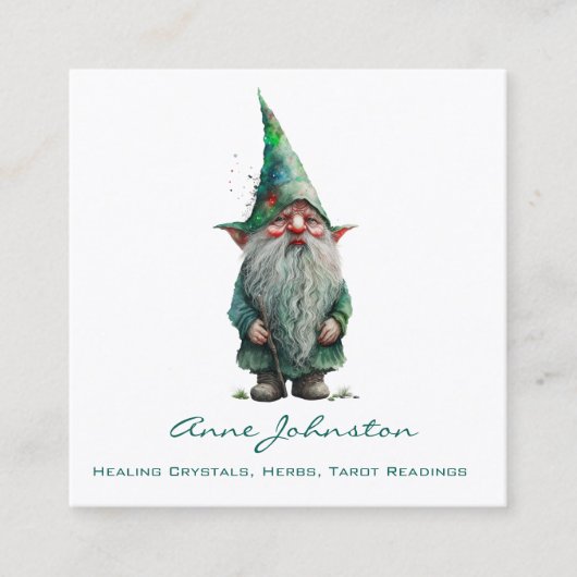 Aquarellgrün Quadratische Visitenkarte (Vorderseite)