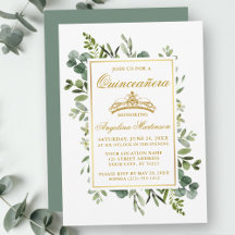 Aquarellgrün Quinceanera Gold Sage Green