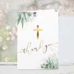 Aquarellgrün religiös Danke Karte<br><div class="desc">Dankeschön-Karte</div>