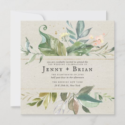 Aquarellgrün | Rosa Blumenzelt (Vorderseite)