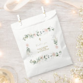 Aquarellgrün Rosa Blütengoldentaufen Geschenktütchen (Ausgeschnitten)