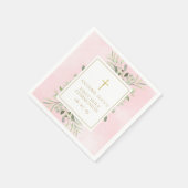 Aquarellgrün Rosa Erste Heilige Kommune Serviette (Ecke)