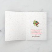 Aquarellgrün & Rote Berries Frohe Weihnachten (Innenseite)