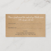 Aquarellgrün Rustikale Kraft Empfehlungskarte (Rückseite)