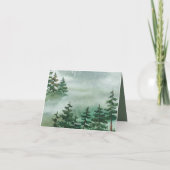 Aquarellgrün Rustikaler Wald Vielen Dank Dankeskarte (Rückseite)