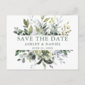 Aquarellgrün Save the Date Sage Green Postkarte (Vorderseite)