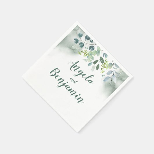 Aquarellgrün Serviette (Ecke)