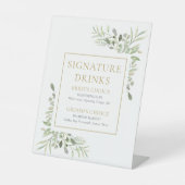 Aquarellgrün Signature Drinks Sockelschild (Vorderseite)