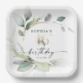 Aquarellgrün Sweet 16. Geburtstag Pappteller (Vorderseite)