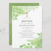 Aquarellgrün Taufe oder Weihnachtsfeier Einladung (Vorne/Hinten)