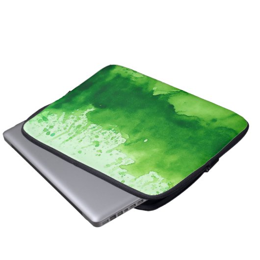 Aquarellgrün Textur Notebook-Sleev Laptopschutzhülle (Vorne Knopf)