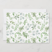 Aquarellgrün und Blume Erste Kommune Dankeskarte (Rückseite)