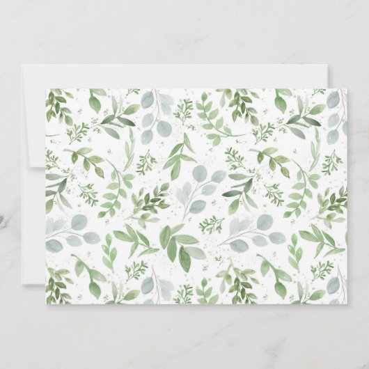 Aquarellgrün und Blume Erste Kommune Dankeskarte (Rückseite)