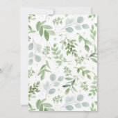 Aquarellgrün und Blume Erste Kommune Einladung (Rückseite)