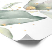 Aquarellgrün und Gold Blätter Favoriten Zeichen Poster (Ecke)