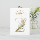 Aquarellgrün und Goldfolien, Tischnummer 2 (Stehend Vorderseite)