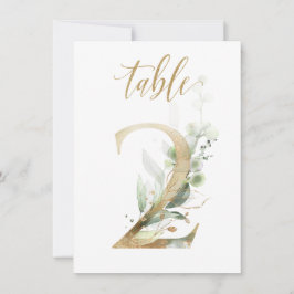 Aquarellgrün und Goldfolien, Tischnummer 2