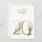 Aquarellgrün und Goldfolien, Tischnummer 20 (Vorderseite)