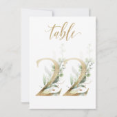 Aquarellgrün und Goldfolien, Tischnummer 22 (Rückseite)