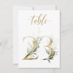 Aquarellgrün und Goldfolien, Tischnummer 23